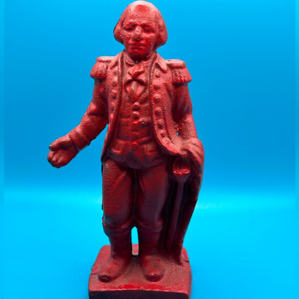 Vintage George Washington cast metal bank, president, patriotic, fourth July
